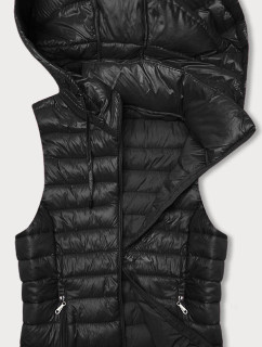 Čierna prešívaná vesta s kapucňou (16M9138-392)