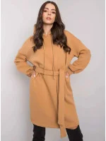 Nadrozmerné ťavie teplákové šaty s opaskom (7253)