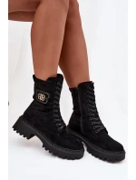 Botki Wokrery Damskie Z Ozdobnym Elementem Ocieplane Czarne Kalindra Botki Wokrery Damskie Z Ozdobnym Elementem Ocieplane Czarne Kalindra