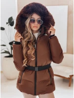 Dámska zimná prešívaná bunda s kapucňou LOVELINA hnedá FashionStreet TY4953 Dámska zimná prešívaná bunda s kapucňou LOVELINA hnedá FashionStreet TY4953
