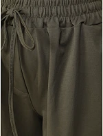 Dámske joggerové nohavice s gumou v páse, olivovo zelené, FashionStreet UY3167 Dámske joggerové nohavice s gumou v páse, olivovo zelené, FashionStreet UY3167
