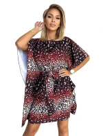 SOFIA - Dámske motýlikové šaty s jaguárím vzorom a so zaväzovaním v páse 287-23 SOFIA - Dámske motýlikové šaty s jaguárím vzorom a so zaväzovaním v páse 287-23