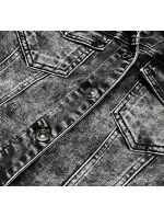 Krátka čierna dámska džínsová bunda (POP5989-K)