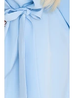 287-43 SOFIA Motýlie šaty so zaväzovaním v páse - svetlomodré