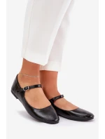 Lakierowane Baleriny Z Paskiem Czarne Arrivara