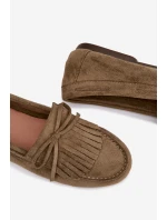 Dámské mokasíny s třásněmi zelené Janelisse