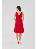 S358 Priliehavé šaty bez rukávov - červené S358 Priliehavé šaty bez rukávov - červené