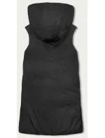 Tmavo modro-čierna obojstranná dlhá dámska vesta (V723)