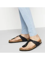 Birkenstock Gizeh NU Oiled Black Regular Oiled kožené žabky pre široké nohy (0845251)