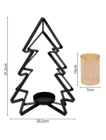 KOVOVÝ SVIETNIK 31,5 CM VIANOČNÝ STROMČEK SĽUDA