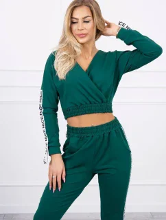 Súprava s ozdobnými pásikmi zelenej farby