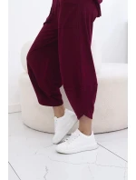 Súprava bavlnenej blúzky a nohavíc 6727 bordová - Kesi
