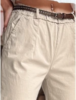 Dámske nohavice chinos s opaskom RELCIX light beige FashionStreet UY2585