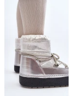 Damskie Śniegowce Z Wiązaniem Srebrne Toolsa