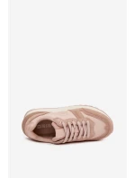 Skórzane Sneakersy Damskie Big Star OO274521 HI-POLY SYSTEM Nude