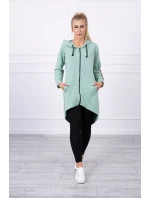 Mikina so zipsom na chrbte tmavo mätová Mikina so zipsom na chrbte tmavo mätová