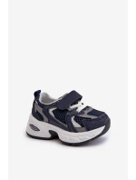 Dziecięce Buty Sportowe Sneakersy Na Rzep Granatowe Rulagia