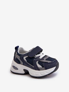 Dziecięce Buty Sportowe Sneakersy Na Rzep Granatowe Rulagia