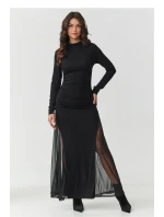 Dámske dlhé spoločenské šaty M902 Black - Makadamia Dámske dlhé spoločenské šaty M902 Black - Makadamia