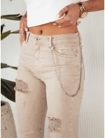 Dámske džínsové nohavice ALEX dark beige FashionStreet UY1876 Dámske džínsové nohavice ALEX dark beige FashionStreet UY1876