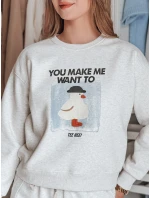 Dámska nadrozmerná mikina s potlačou GOOSHY sivá FashionStreet BY1425
