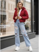 Dámska krátka zimná prešívaná bunda bordová FashionStreet TY5407
