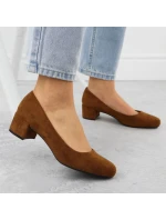 Camel semišové lodičky na klinoch Sergio Leone PB291