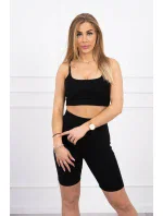 Súprava s nohavicami s vysokým pásom čiernej farby