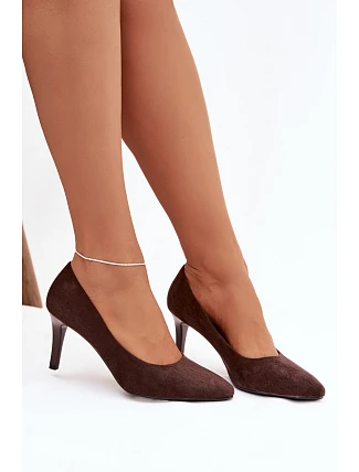 Eko semišové lodičky Sergio Leone 1336 čokoládové