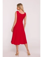 S424 Šaty Fit & flare - červené