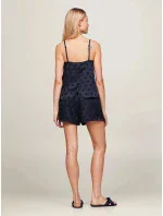 Dámska pyžamová súprava v darčekovom balení GIFT PYJ CAMI SET & SLIPPERS UW0UW04855 DW5 tm. modrá - Tommy Hilfiger