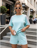 Dámsky viskózový set s motýľom a šortkami modrý FashionStreet AY1185