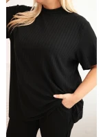Dámsky 3-dielny čierny set Plus Size