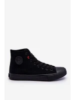 Damskie Klasyczne Wysokie Trampki Big Star T274033 Czarne