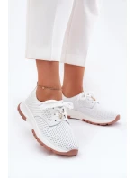 Skórzane Półbuty Damskie Z Przypinką Artiker 54C1810 Białe