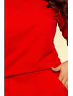 Numoco Mikinové šaty so zadným výstrihom - červené