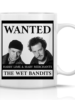 WANTED - klasický biely keramický hrnček 300 ml