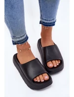 Piankowe Klapki Damskie Na Platformie Czarne Xalvania