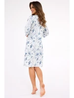 Dámska nočná košeľa INGRID 464/448 Ecru s modrým vzorom - Cornette Dámska nočná košeľa INGRID 464/448 Ecru s modrým vzorom - Cornette