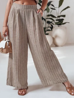 MODERESS dámske pruhované nohavice so širokými nohavicami hnedé FashionStreet UY2695
