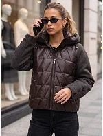 Dámska zimná prešívaná bunda s kapucňou, hnedá, FashionStreet TY5933 Dámska zimná prešívaná bunda s kapucňou, hnedá, FashionStreet TY5933