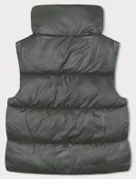 Šedo-zelená krátka vesta so stojačikom (B8245-70) Šedo-zelená krátka vesta so stojačikom (B8245-70)