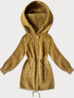 Bunda z vlny alpaka v horčicovej farbe (W017#)