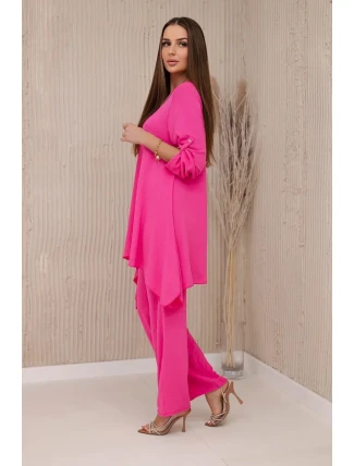 Súprava blúzka + nohavice s príveskom ružová