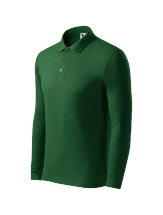Pique Polo LS pánske polo tričko fľaškovo zelená