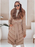 Dámska prešívaná zimná bunda s kožušinou FashionStreet camel TY5077 Dámska prešívaná zimná bunda s kožušinou FashionStreet camel TY5077