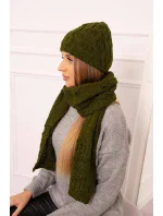 Dámska súprava so šálom Michalina K415 khaki Dámska súprava so šálom Michalina K415 khaki