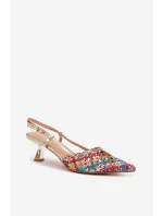 Dámské Plecione Sandály na podpatku vícebarevné Selinae