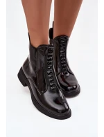 Dámske lakované čižmy D&A MR52-108 Black Dámske lakované čižmy D&A MR52-108 Black