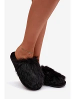 Kožešinové dámské pantofle černé Katrisse